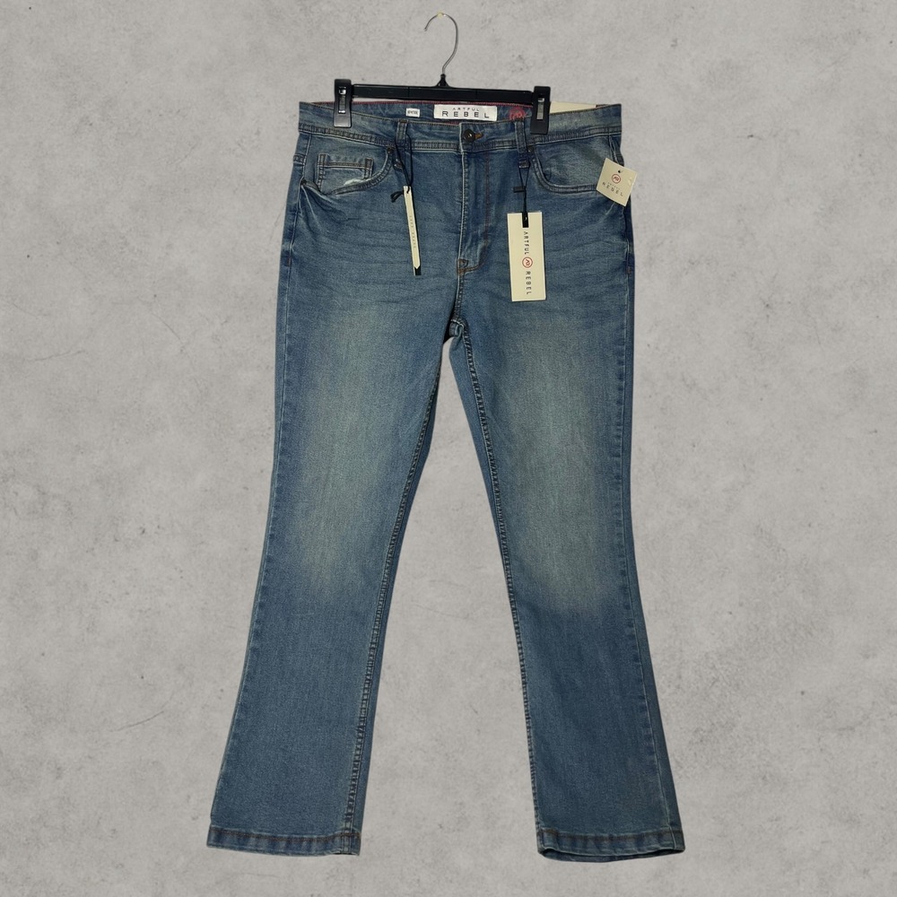 Artful Rebel Jax Slim Fit Mens Jeans 36x30 Blue Luxury Stretch Denim NWT